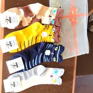 Ambielly 4 pack colorful cat theme fashion socks